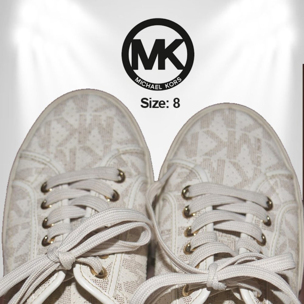 Michael Kors KRISTY Lasered Lace-Up Sneakers VANILLA